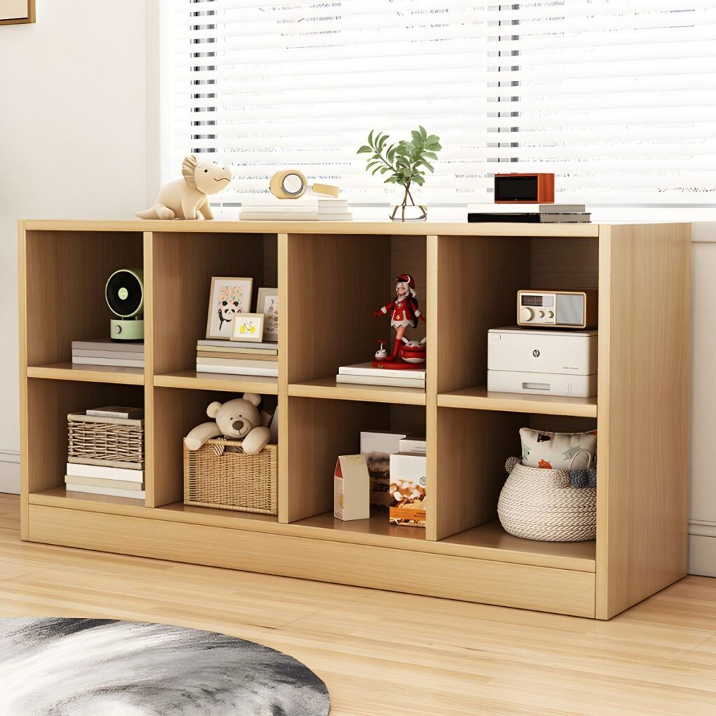 1200x12001 322 Compact Wooden Bookcase - Slim Open Bookshelf for Small Spaces & Home Office