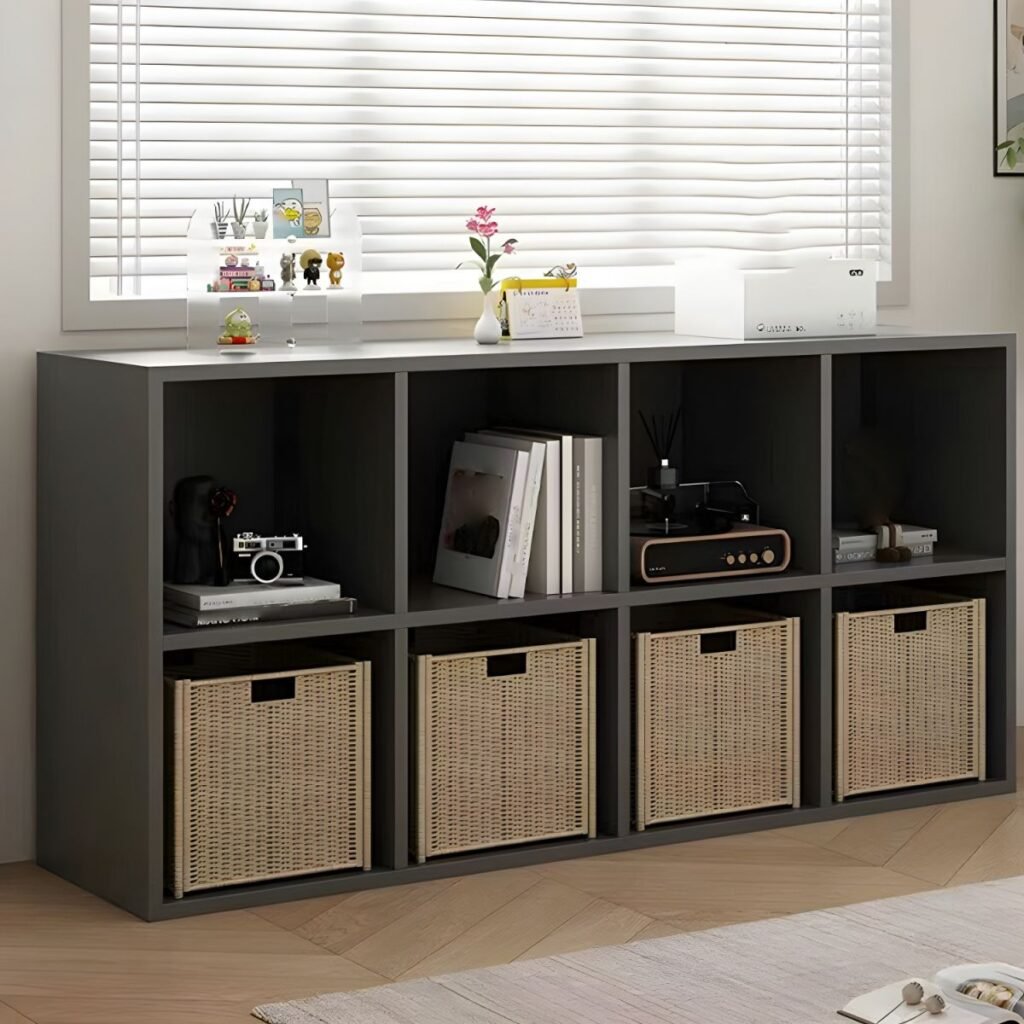 1200x12001 331 Modern 8-Cube Open Bookcase - Minimalist Wooden Storage Organizer for Living Room & Office