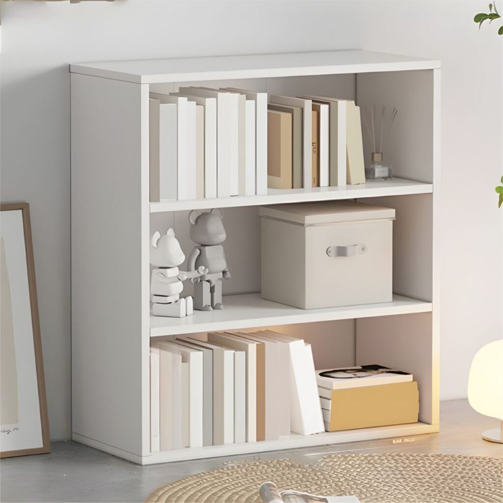 1200x12001 338 Modern Wooden Bookcase with Open Shelf Design - 3-Tier Minimalist Storage for Small Spaces