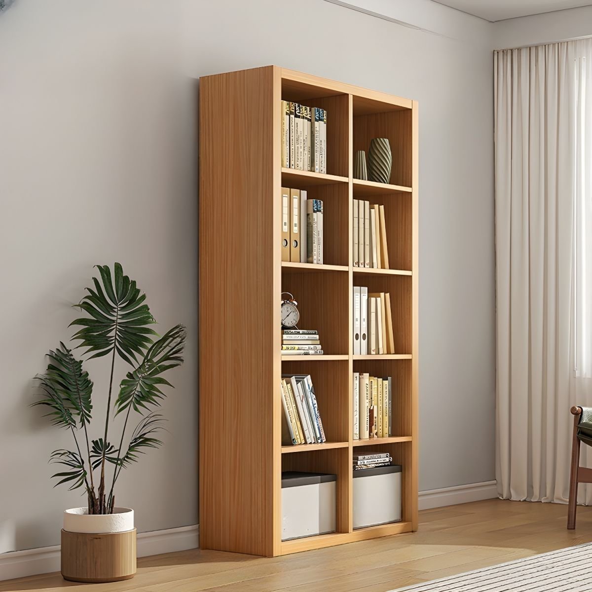 Wooden Bookshelf Design Living Room Book Shelf Library Storage Cabinet Book Shelvese Bookshelf Bookcase - Image 2