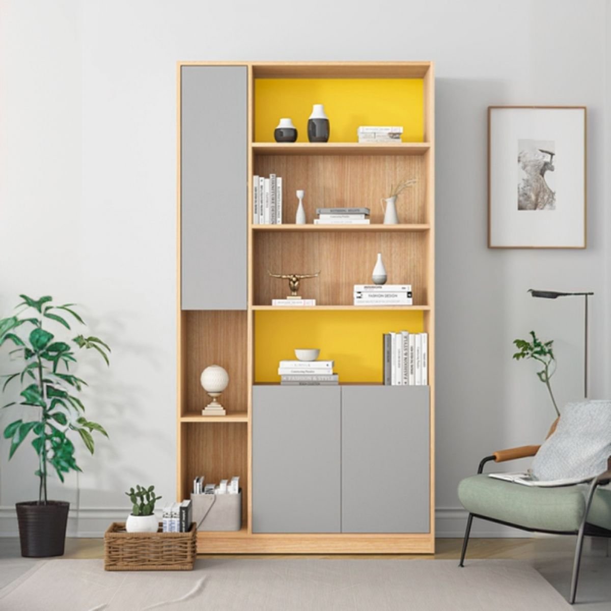 Impressive Vertical Organizing Shelf with 3-Cabinet, 4-Shelf, and Closed Back - Image 3
