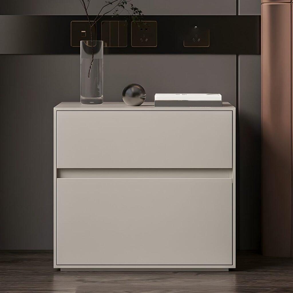 1200x12001 382 Elegant White Nightstand with 2 Storage Drawers