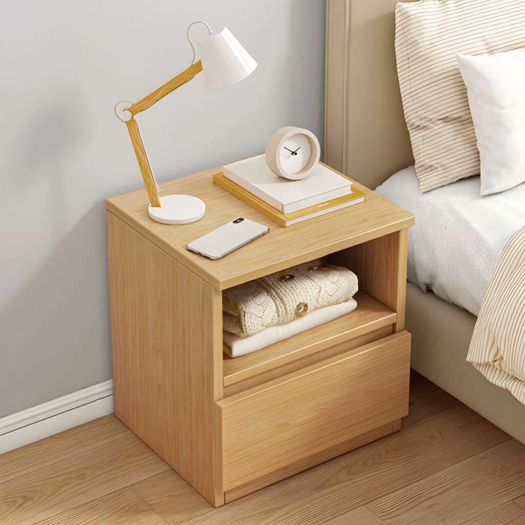 1200x12001 388 Cosy Minimalist Nightstand with 2-Tier Storage