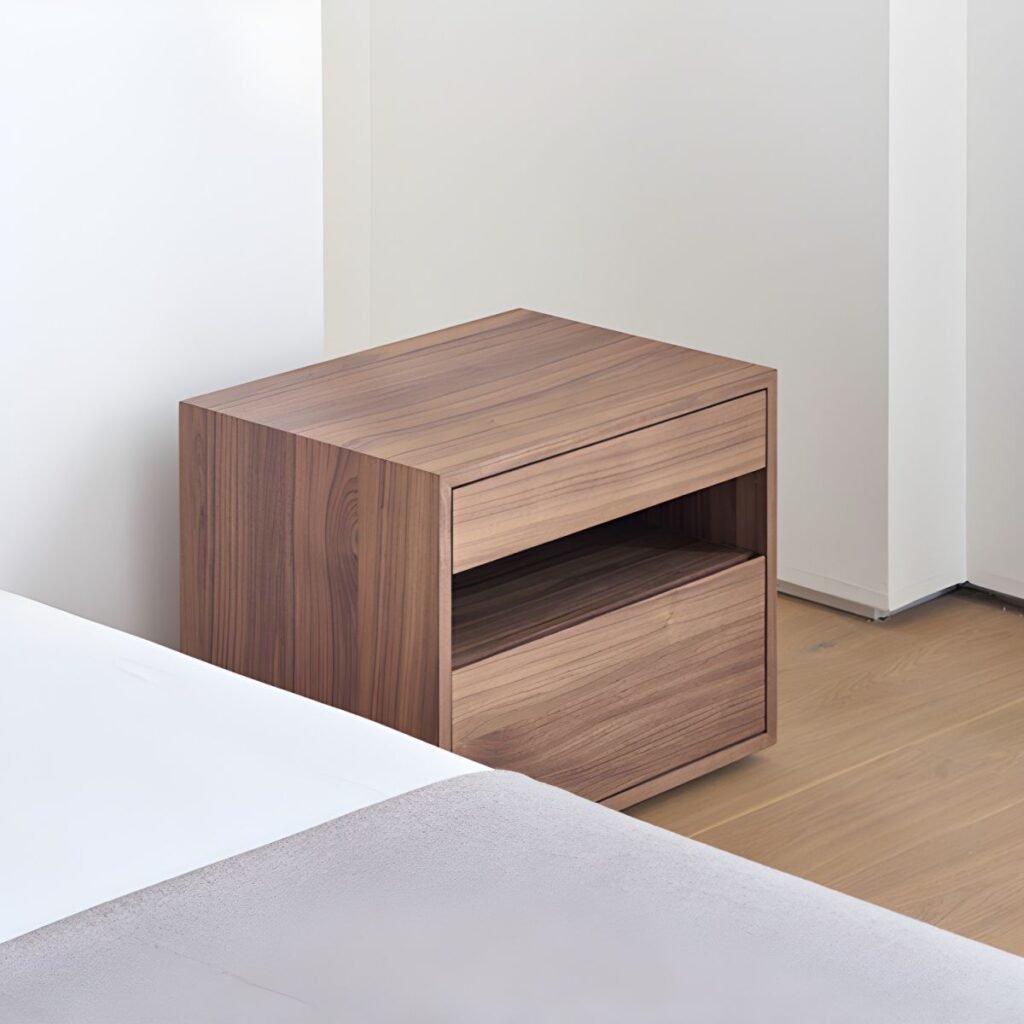 1200x12001 390 Rustic Warm Wood Side Stand with 1 Deep Drawer