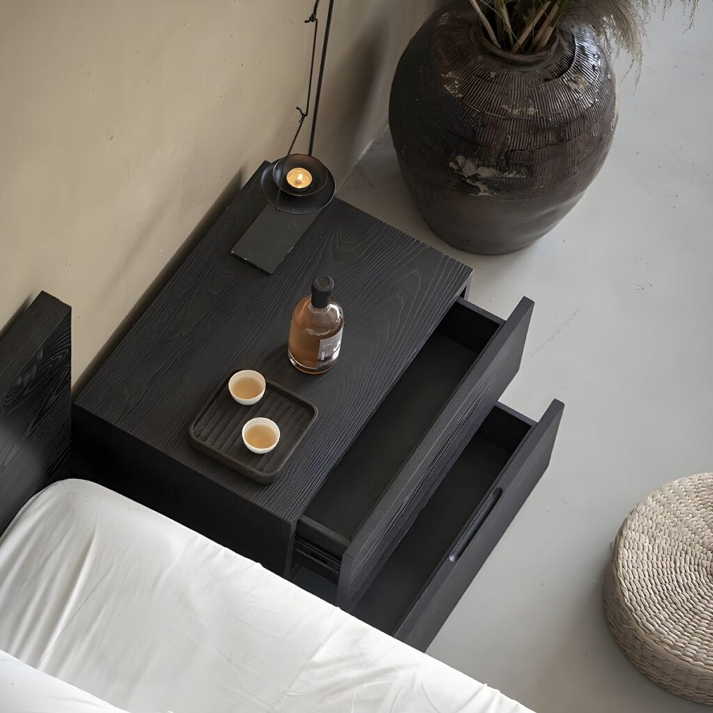 1200x12001 404 Stately Deep Tone Nightstand with 2 Silent Drawers