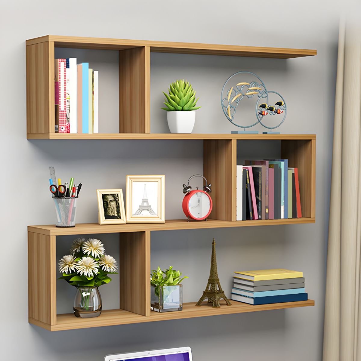 Wooden Bookshelf Design Living Room Book Shelf Library Storage Cabinet Book Shelvese Bookshelf Bookcase - Image 11