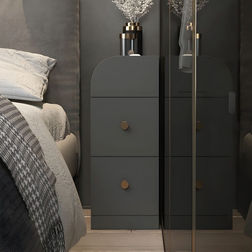 1200x120010 281 Luxe High Leg Bedside Unit with 2 Silent Drawers