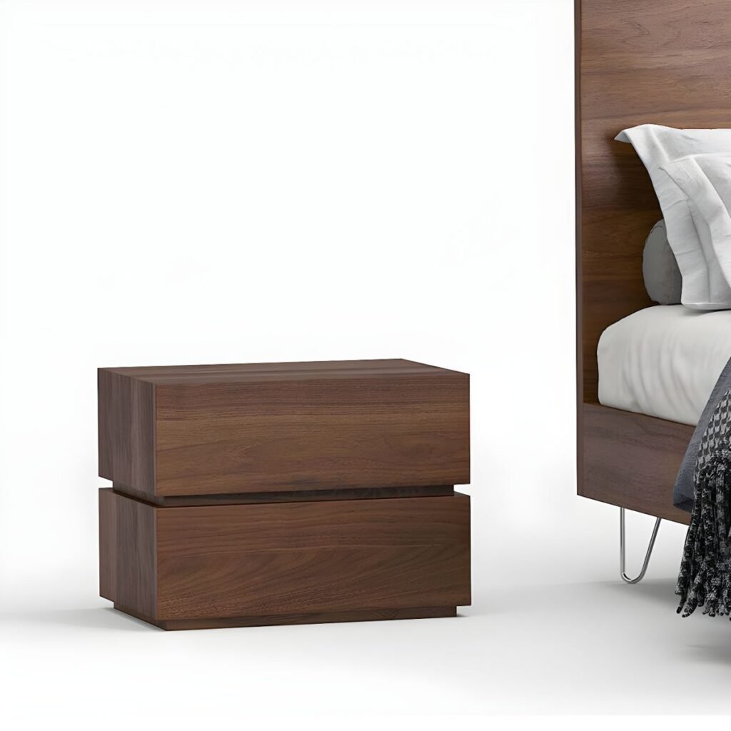 1200x120010 282 Stately Deep Tone Nightstand with 2 Silent Drawers