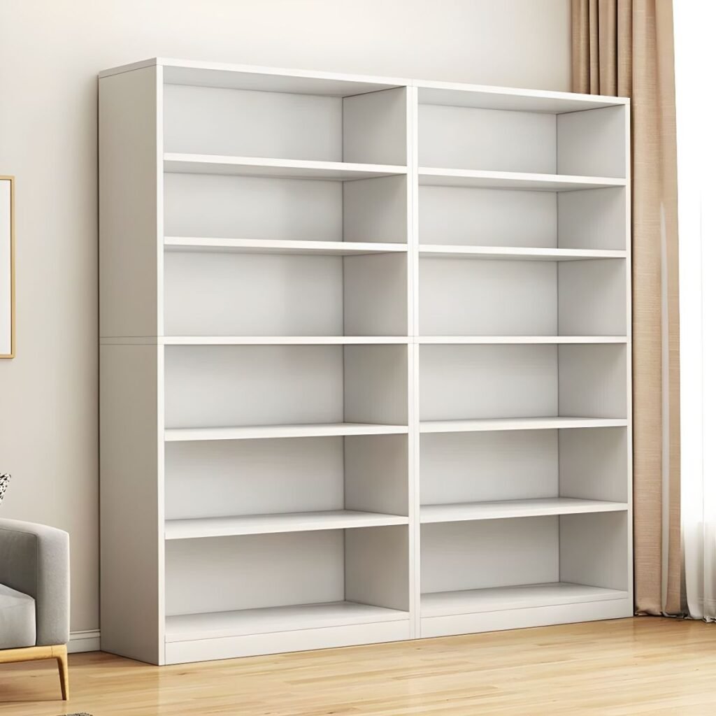 1200x12002 316 Walnut Modular Open Bookcase & 71" Tall Customizable Multi-Tier Storage Shelves