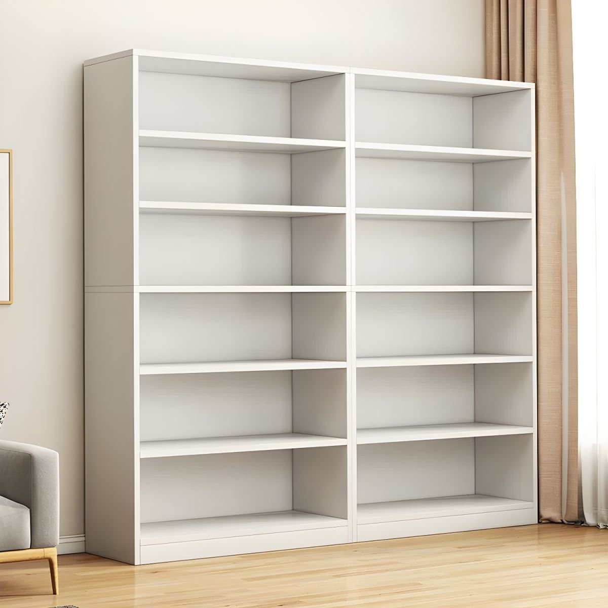 Wooden Modern Design six-tier Movable Shelf Panels Living Room Library Bookcase No Doors Storage Cabinet Book Shelvese Bookshelf - Image 4