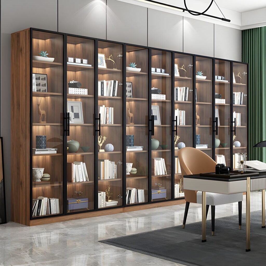 1200x12002 345 Amazing Wooden Bookshelf Storage Cabinet Book Shelvese With 5,6,8 glass doors Bookcase