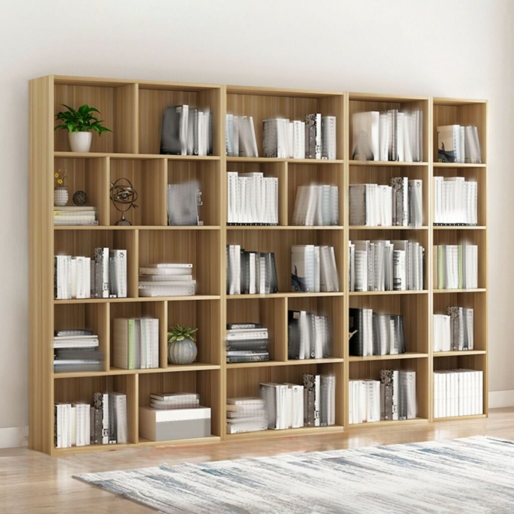 1200x12002 364 Best-Selling Rack Storage with 5-Wood Shelves Vertical Open Back Style