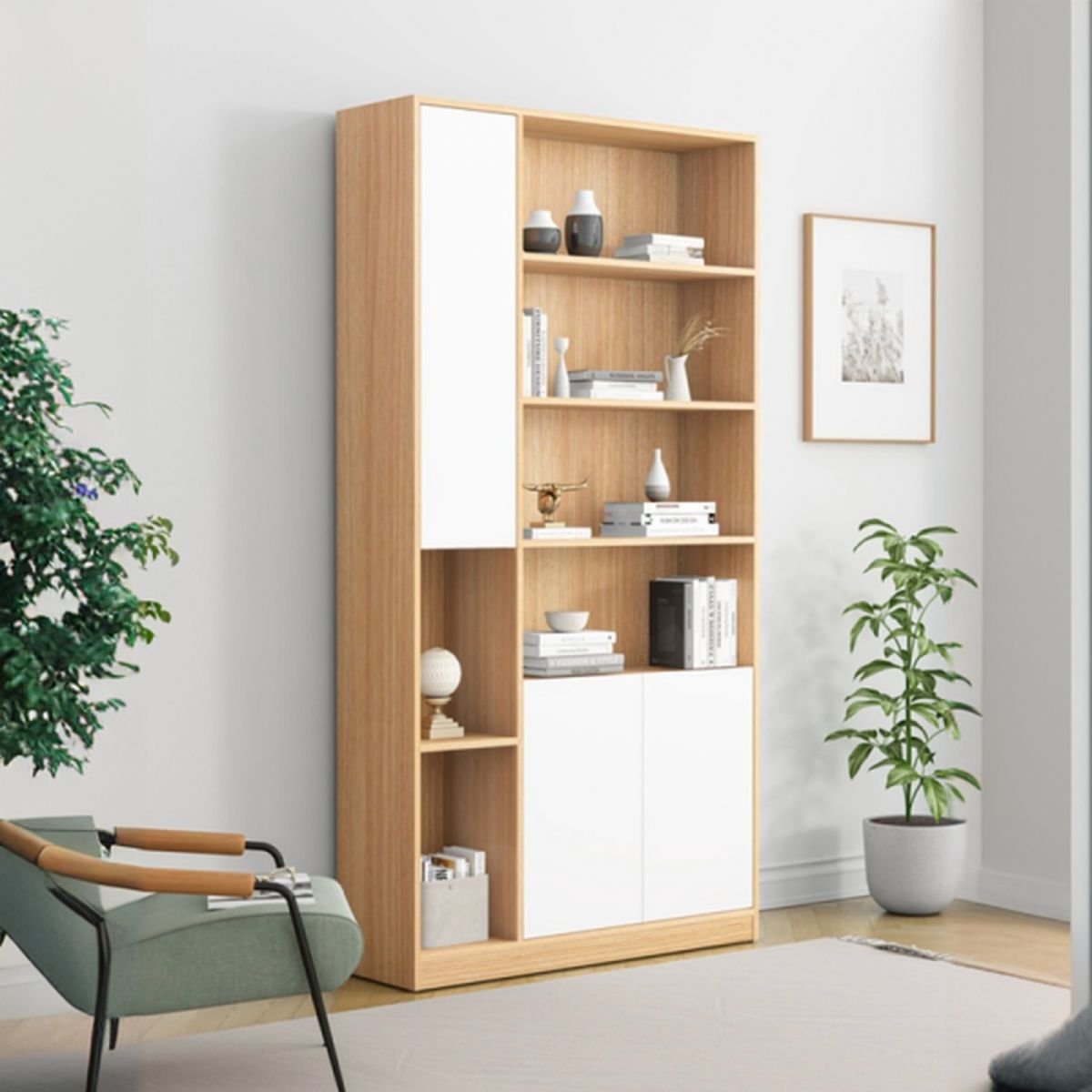 Impressive Vertical Organizing Shelf with 3-Cabinet, 4-Shelf, and Closed Back - Image 4
