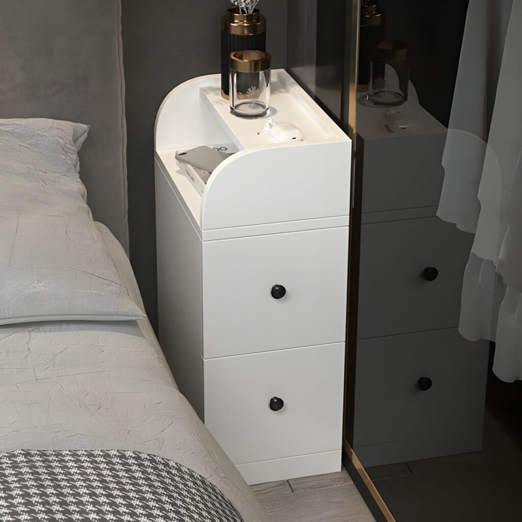 1200x12002 397 Luxe High Leg Bedside Unit with 2 Silent Drawers