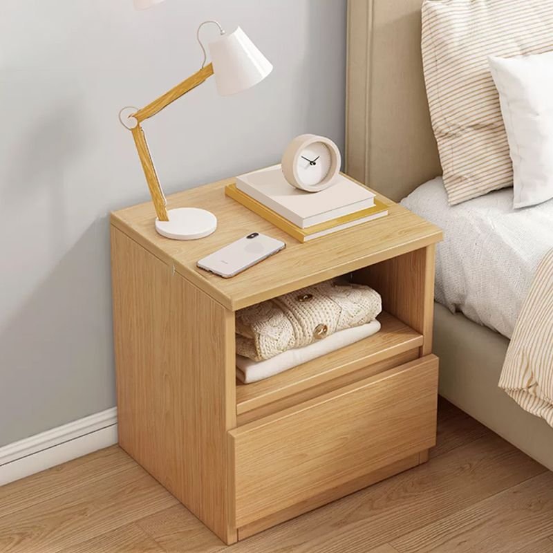 Nightstand Modern White Nightstand in Bedroom Wooden Sofa Side Storage with Sliding Drawers - Image 3