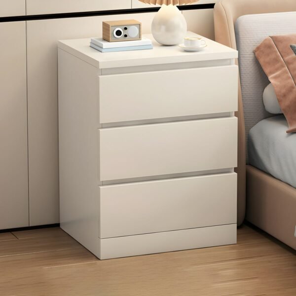Seamless Matte Bedside Cube in white and black with E0 wood panels.