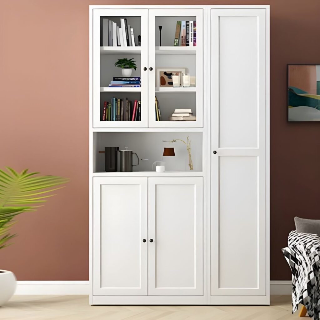 1200x12003 310 Wooden Modern Bookcase With Embedded 2/6 Doors Storage Living Room Library Cabinet Book Shelvese Bookshelf