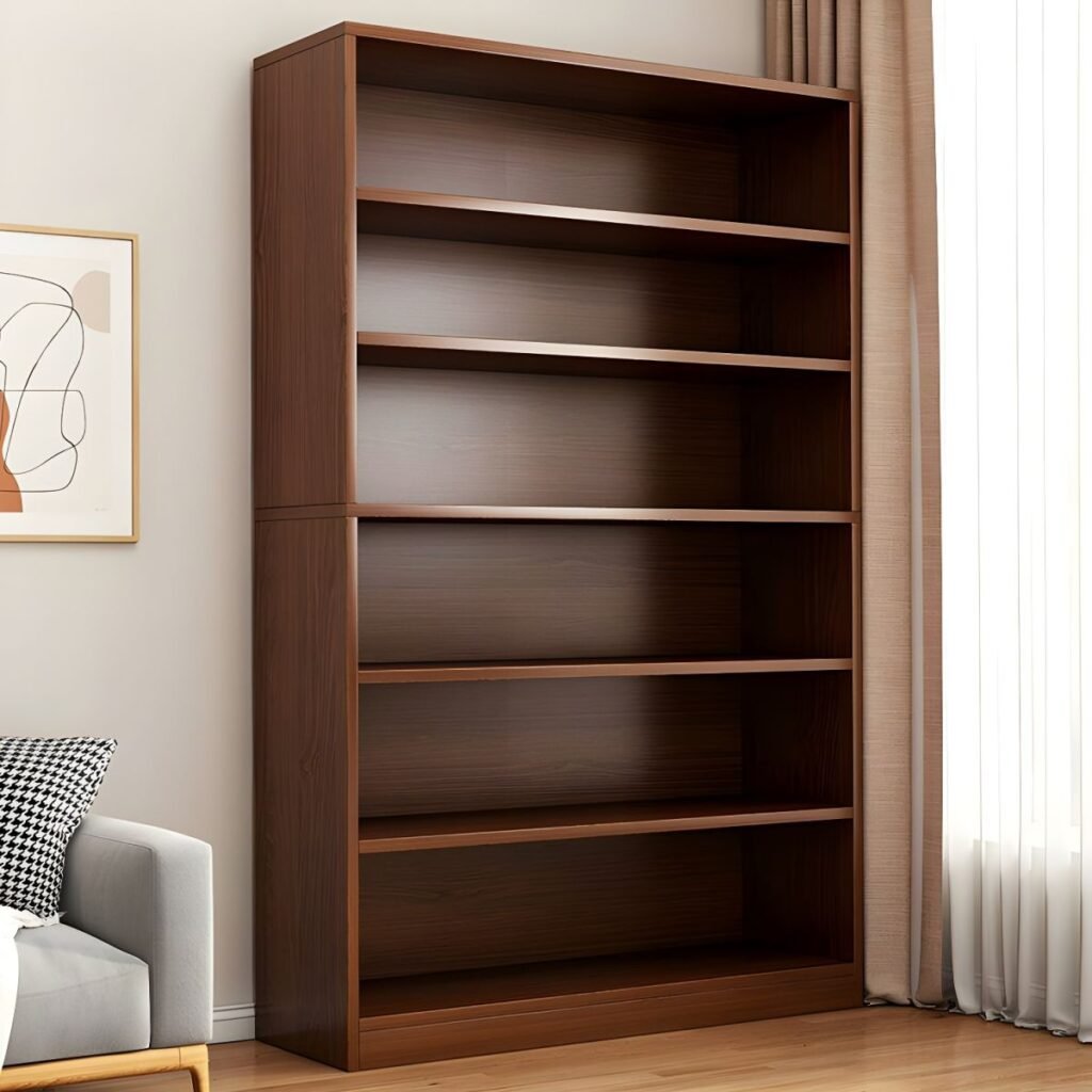 1200x12003 315 Walnut Modular Open Bookcase & 71" Tall Customizable Multi-Tier Storage Shelves
