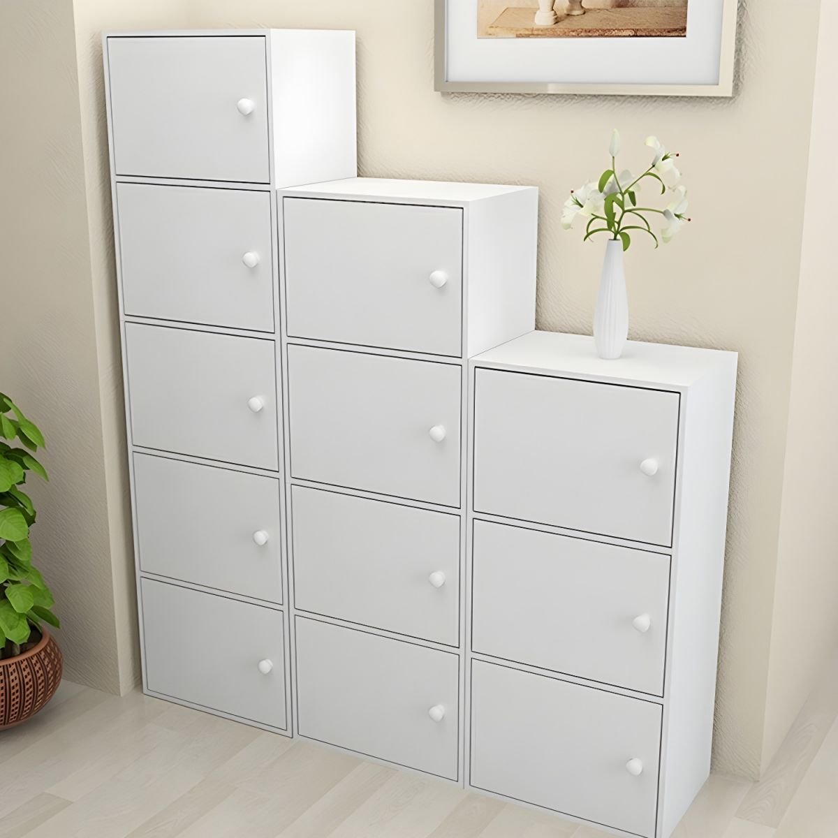 Wooden Bookshelf Design Stackable Bookcase Living Room Library Storage Cabinet Small Bookshelf - Image 4