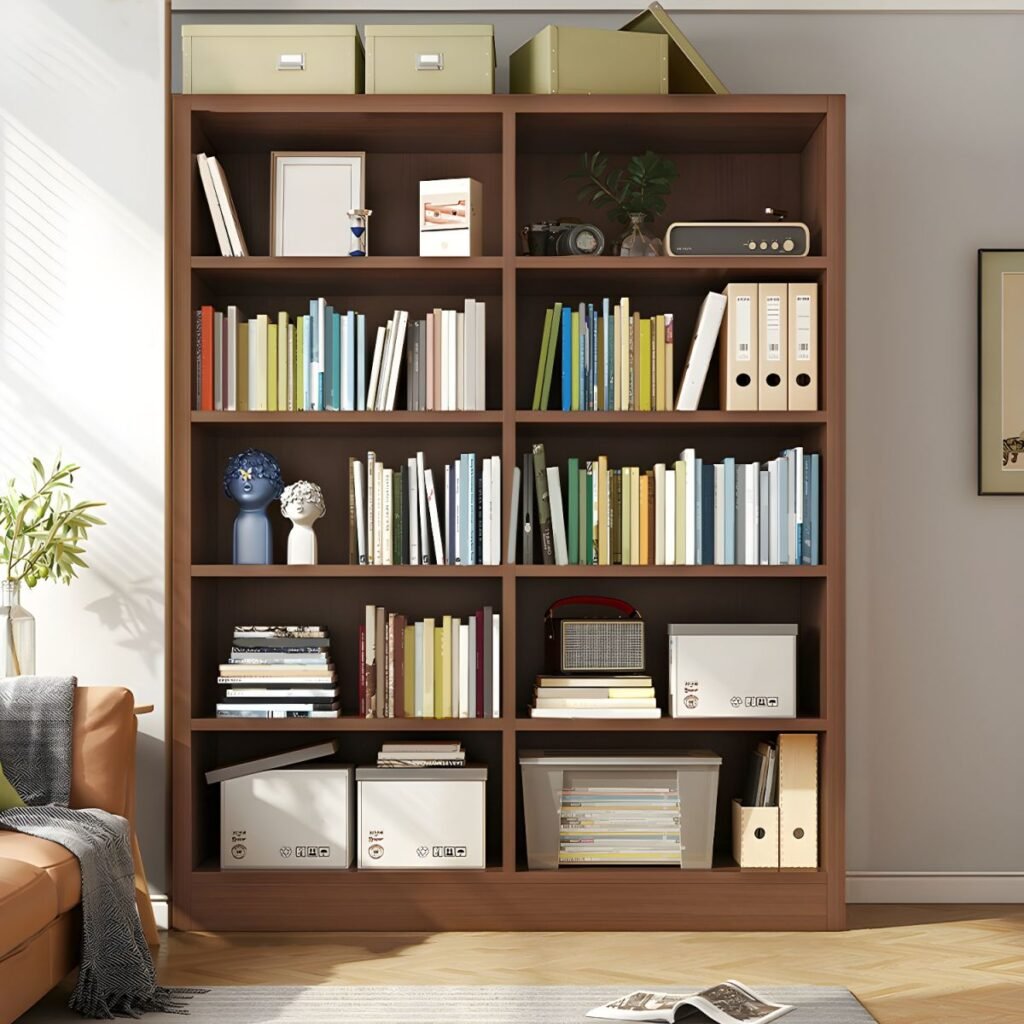 1200x12003 325 Minimalist Open Bookcase - Modern Wood Grain Shelving Unit for Quiet Luxury Decor Bookshelf