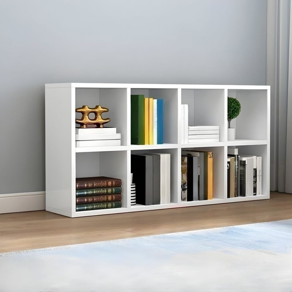 1200x12003 346 Apexerahomelife Modern White Bookcase with 5-Tier Open Shelves JX-BC-035 Multi-Cube Storage