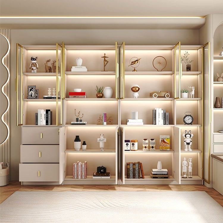 Wooden Bookshelf Design Living Room Book Shelf Library Storage Cabinet Book Shelvese Bookshelf Bookcase - Image 5