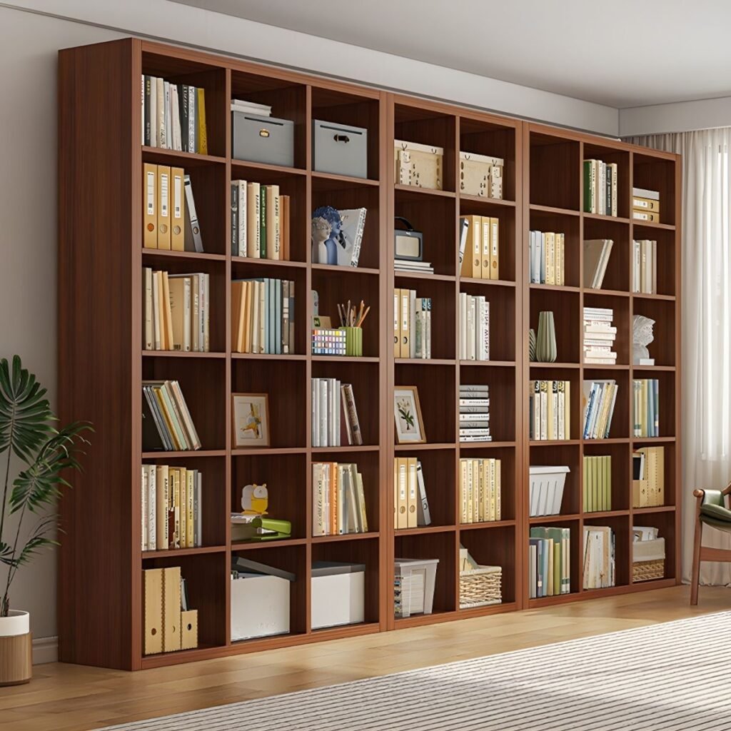 1200x12003 365 Linear Wood-Grain Stand – Refreshing 59-Inch Tall Open Bookshelf, Solid 5-Tier Rustic Brown Organizer for Vibrant Home Decor