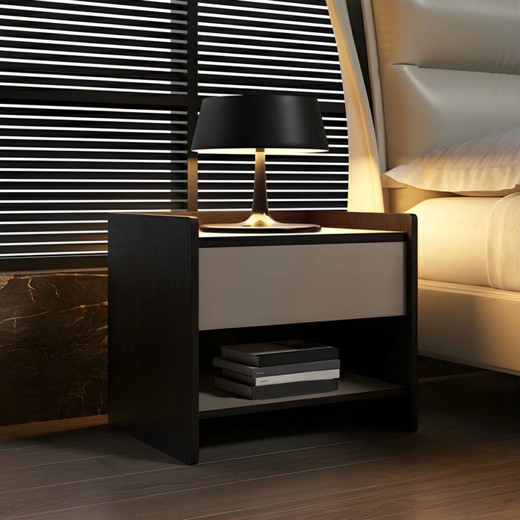 1200x12003 390 Sturdy Wood Grain Nightstand with 3 Storage Tiers