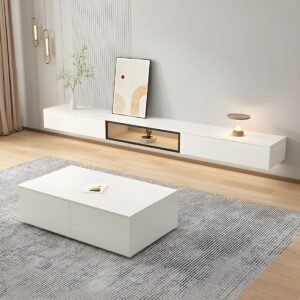 Luxury Contemporary TV Stand with Shelf, 2,3 Drawers, and Closet Cabinet