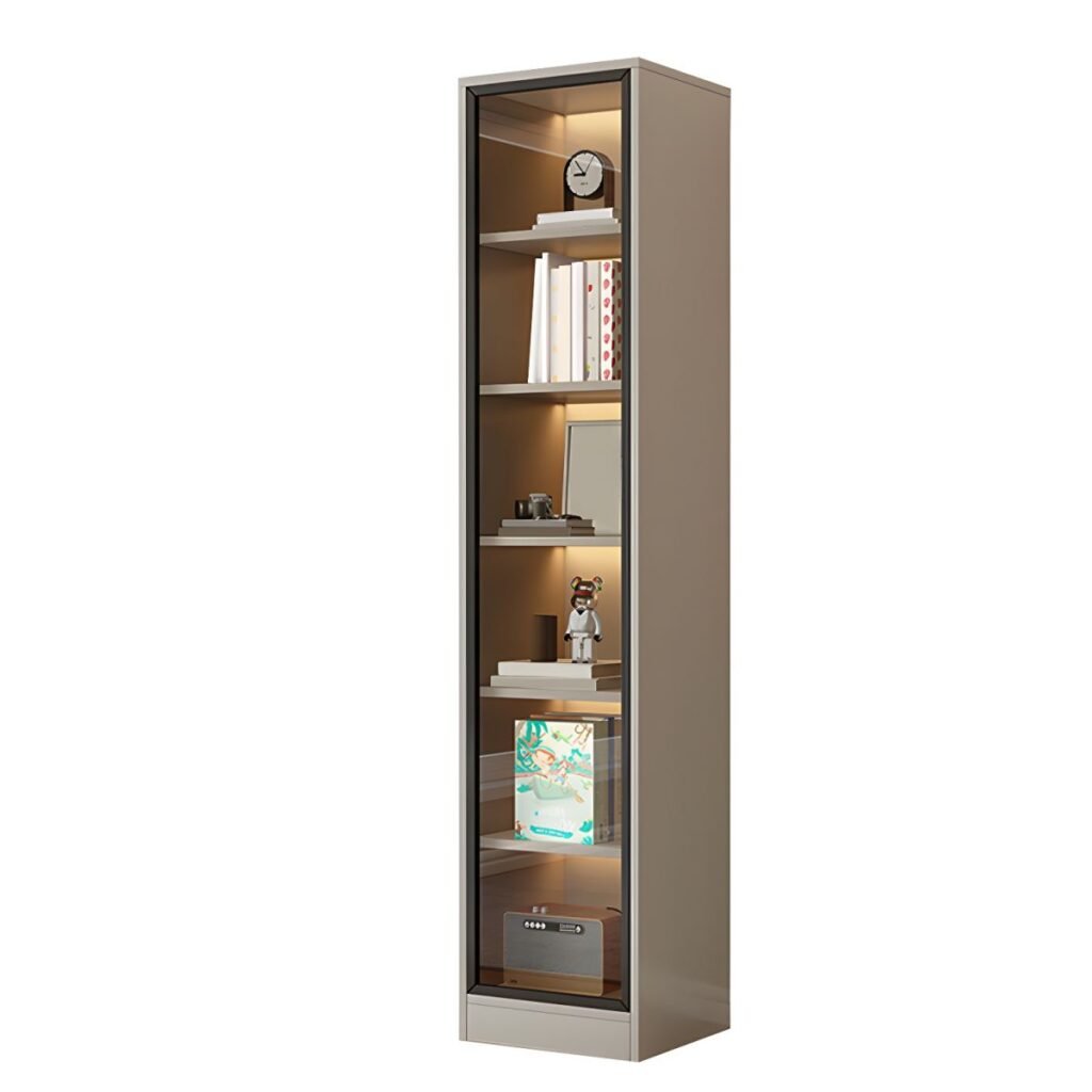 1200x12004 310 Wooden Modern Bookcase With Glass 2/6 Doors 2/3Drawers Storage Living Room Library Cabinet Book Shelvese With Lights Bookshelf