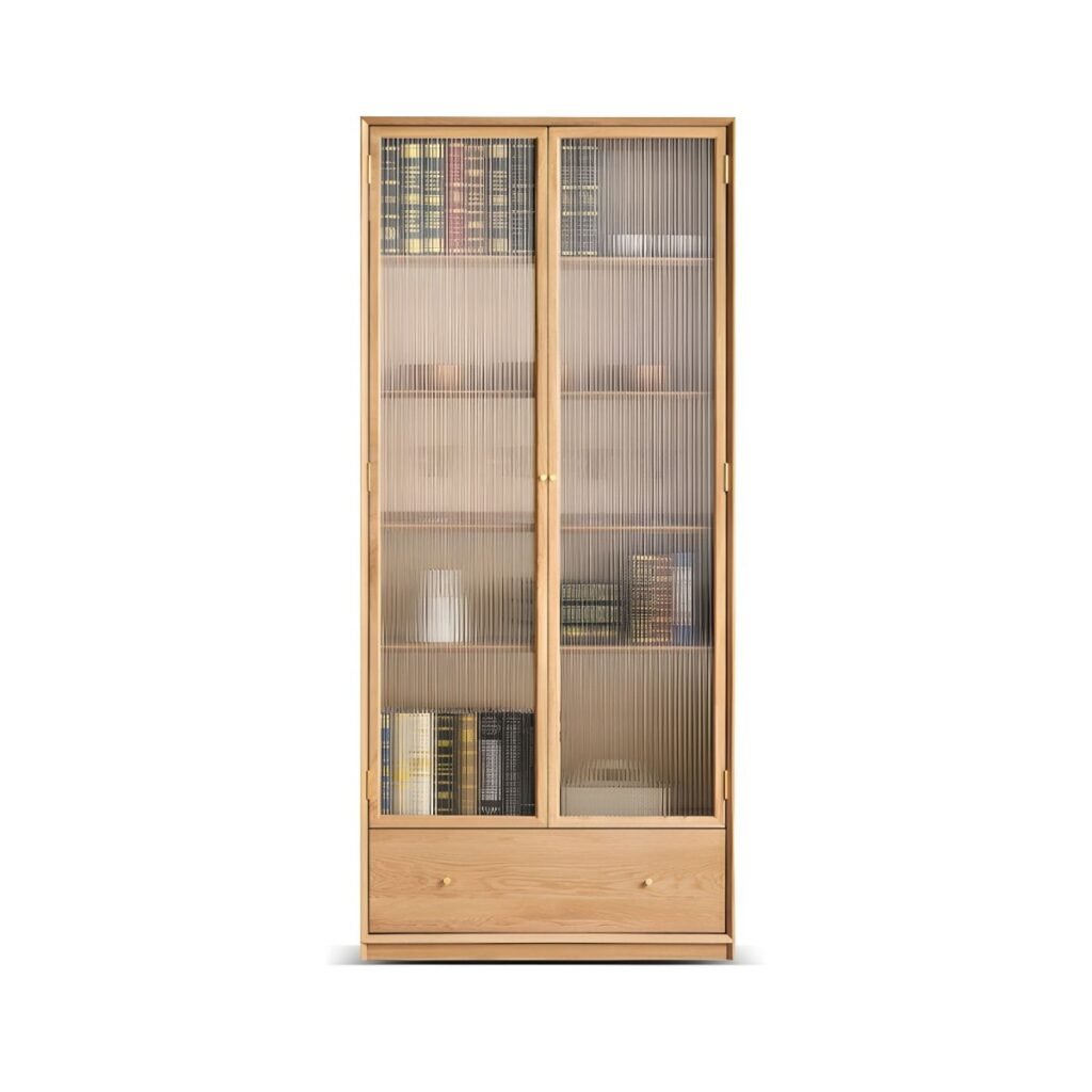1200x12004 312 Luxury Modular Bookcase System with Fluted Glass Doors JX-BC-071