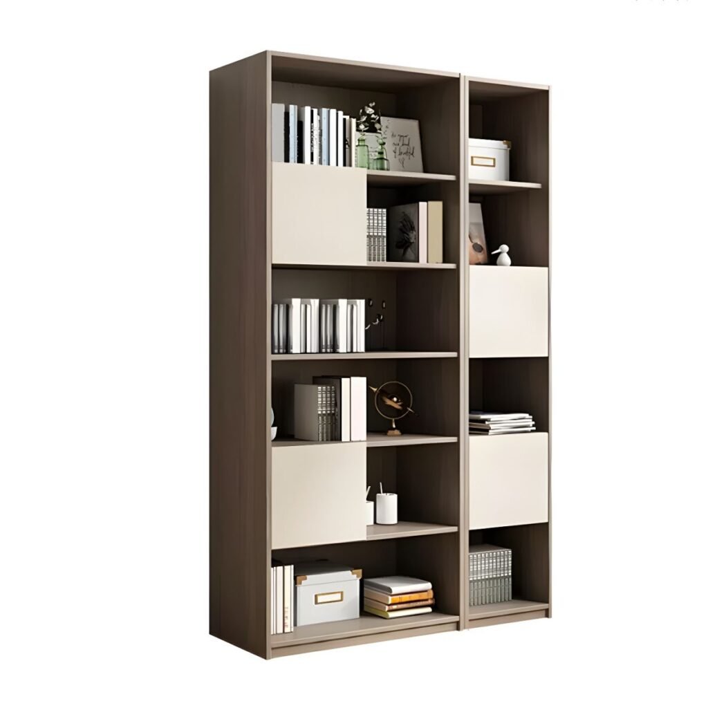 1200x12004 340 Modern Wooden Bookcase with 3-Drawer Storage - Minimalist Open Shelf Bookshelf for Home Office