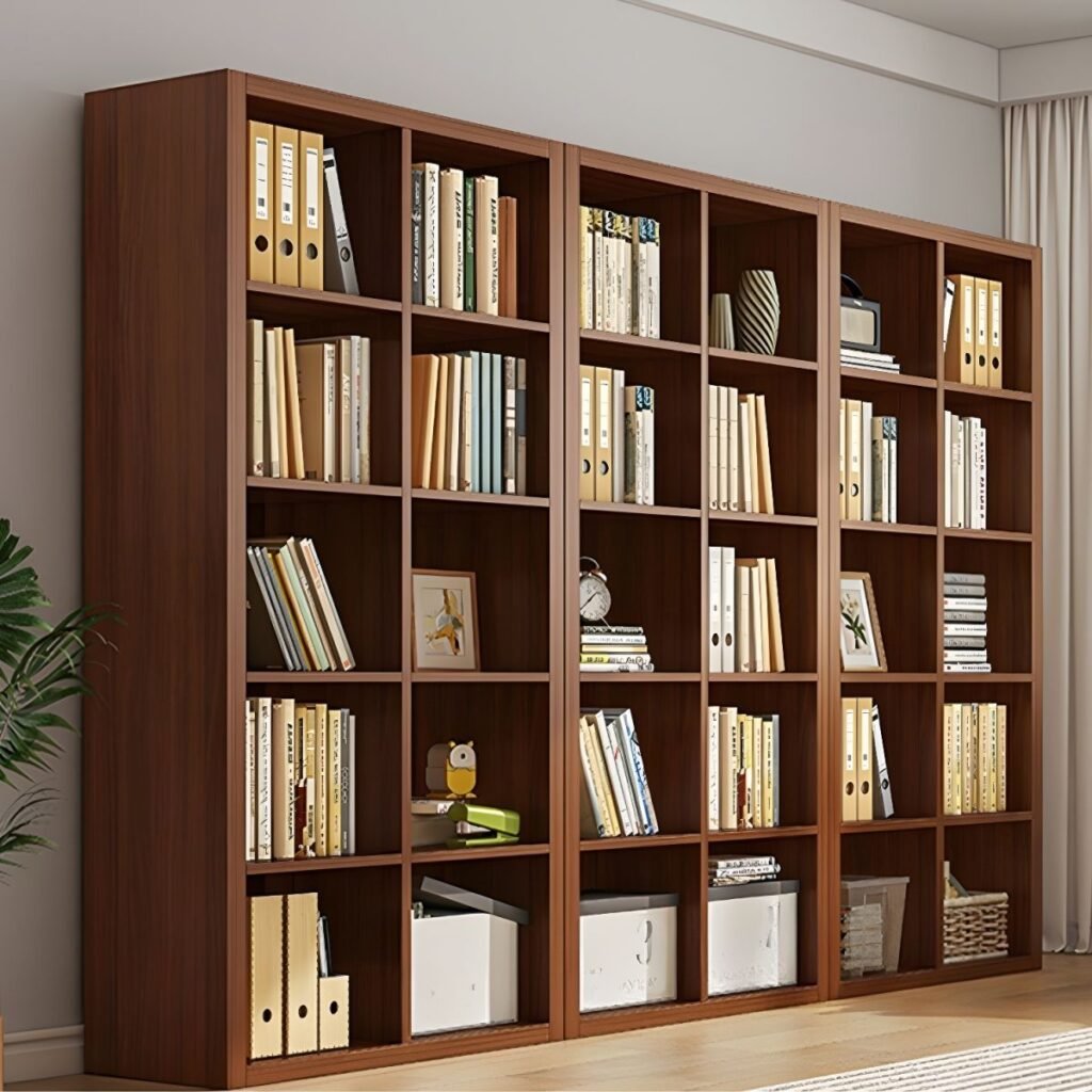 1200x12004 364 Linear Wood-Grain Stand – Refreshing 59-Inch Tall Open Bookshelf, Solid 5-Tier Rustic Brown Organizer for Vibrant Home Decor