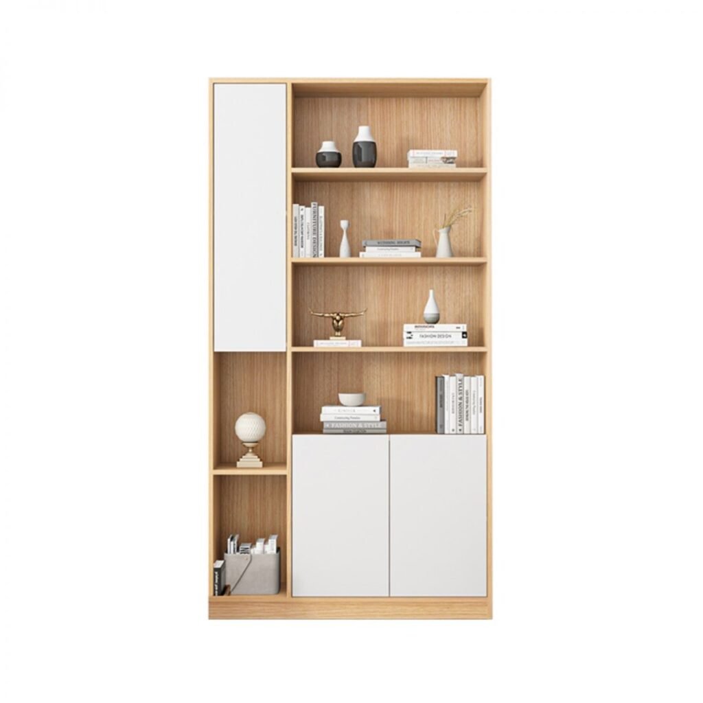 1200x12004 376 Impressive Vertical Organizing Shelf with 3-Cabinet, 4-Shelf, and Closed Back
