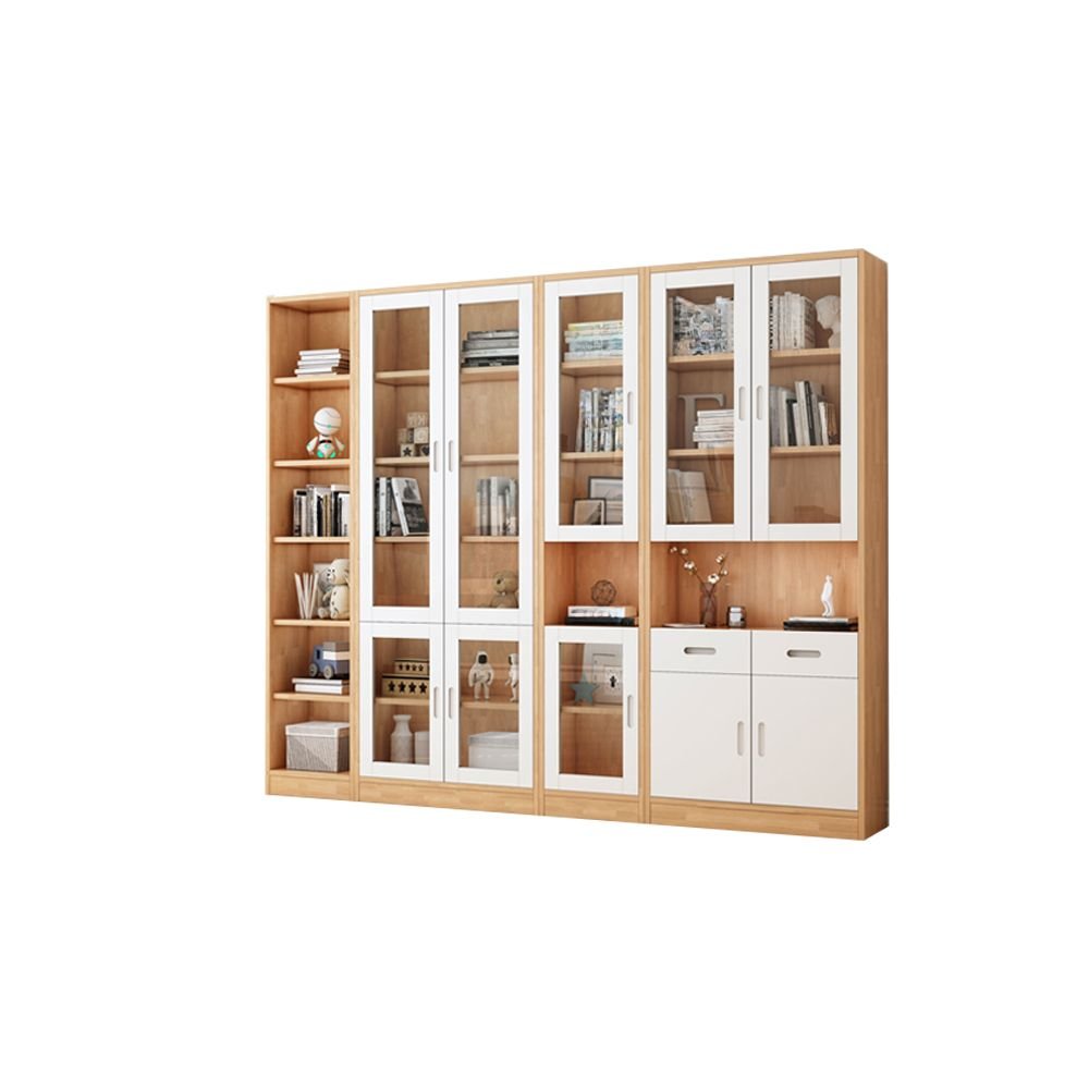 Charming Coastal Archive – Stately 79-Inch Timber & White Library with Inset 3C Glass Doors and Large Drawers - Image 6