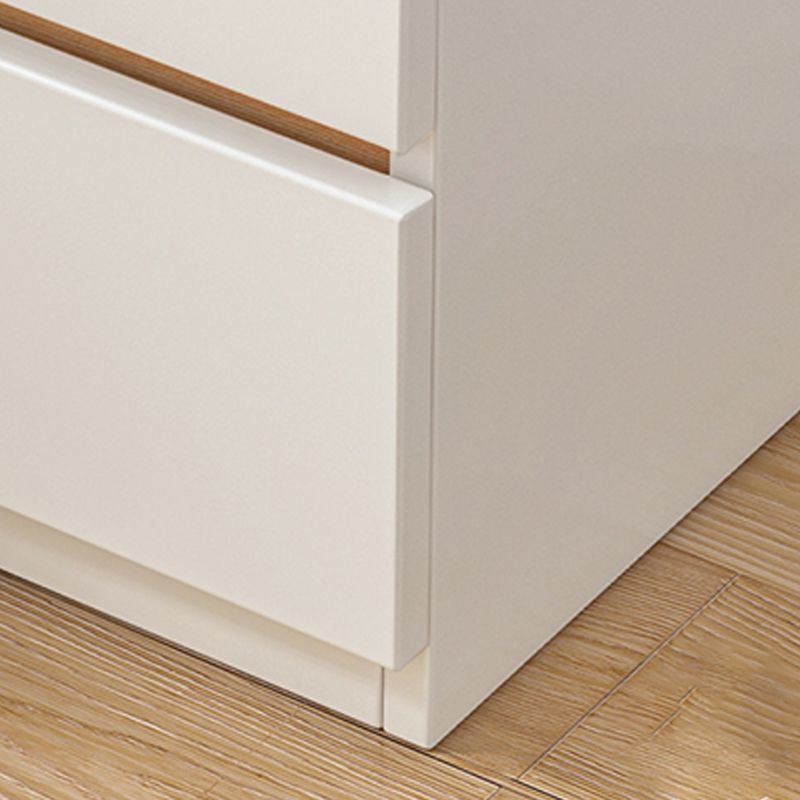 Nightstand Modern White Nightstand in Bedroom Wooden Sofa Side Storage with Sliding Drawers - Image 5