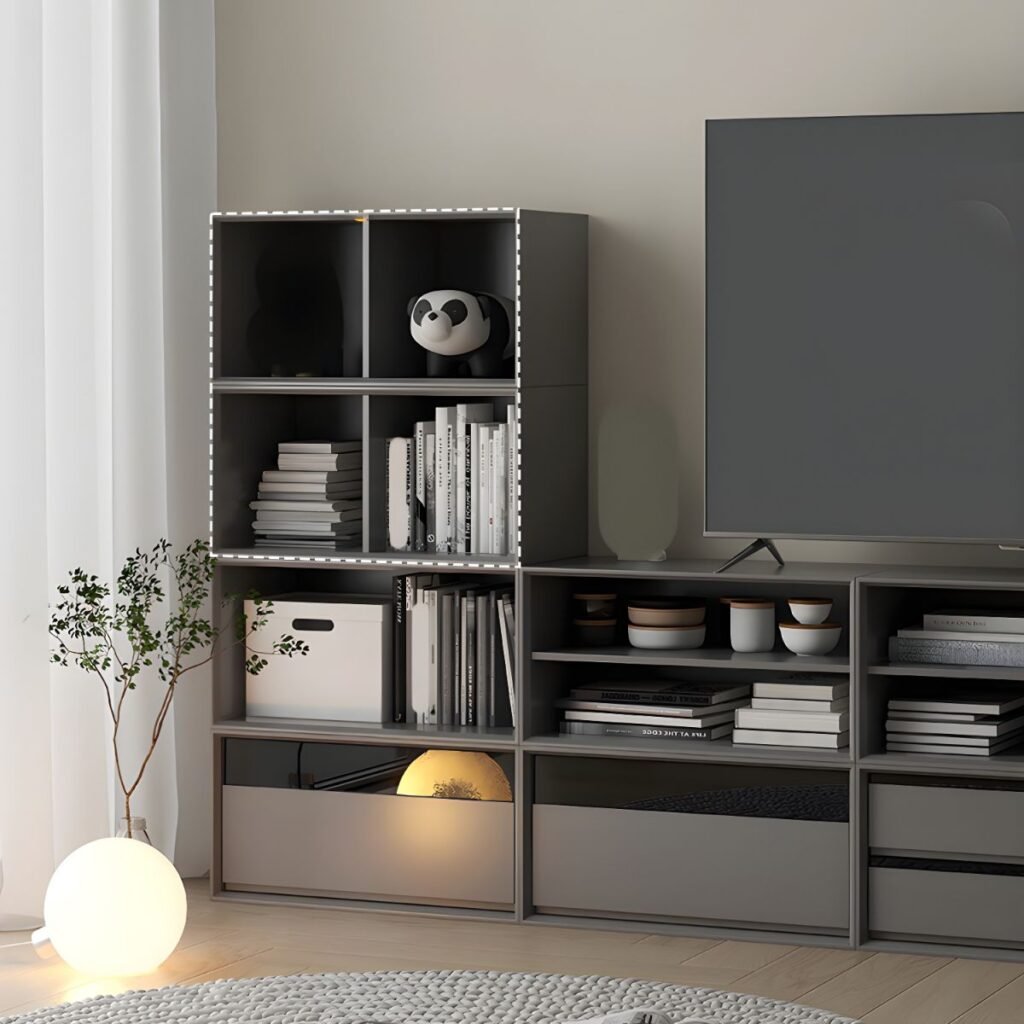 1200x12005 316 Wooden Modern Design Bookcase Living Room Book Shelf Library Storage No Doors 2/6 Drawers Cabinet Book Shelvese Bookshelf