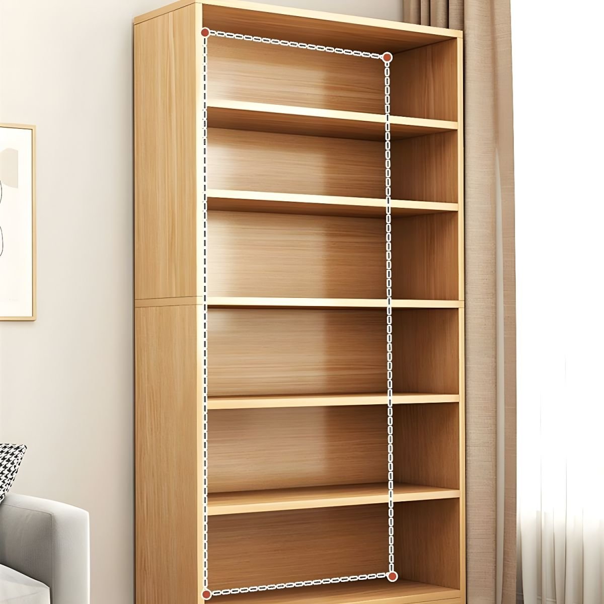 Wooden Modern Design six-tier Movable Shelf Panels Living Room Library Bookcase No Doors Storage Cabinet Book Shelvese Bookshelf - Image 7