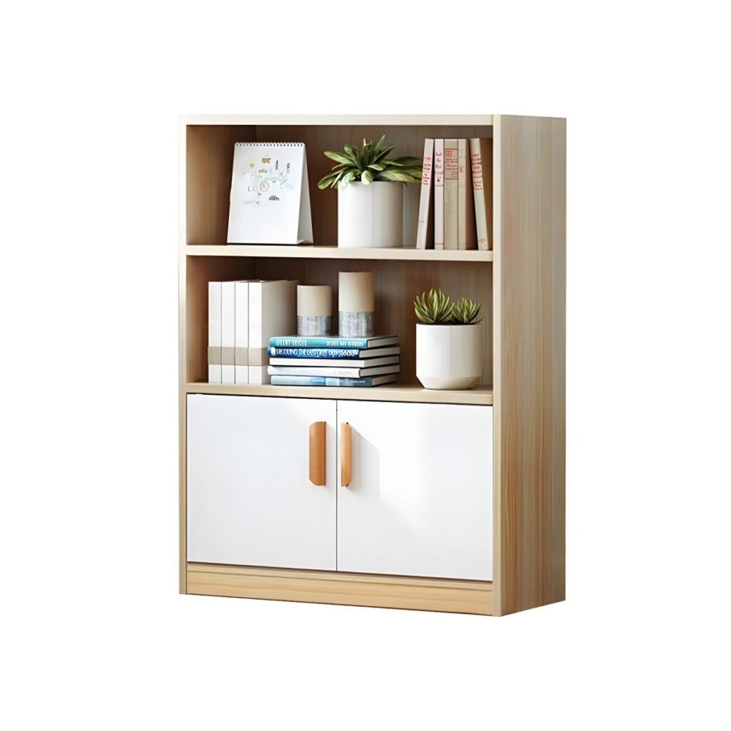 1200x12005 326 Minimalist Scandinavian Bookcase With 2/6 Doors - Sleek Semi-Open Storage Cabinet Bookshelf