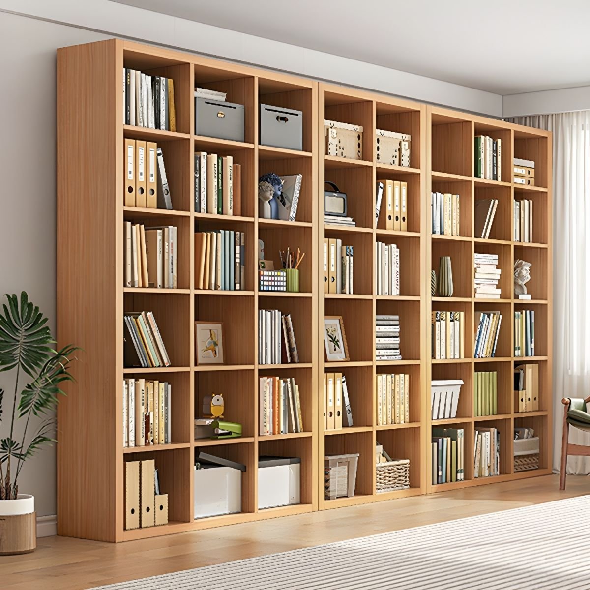 Wooden Bookshelf Design Living Room Book Shelf Library Storage Cabinet Book Shelvese Bookshelf Bookcase - Image 6