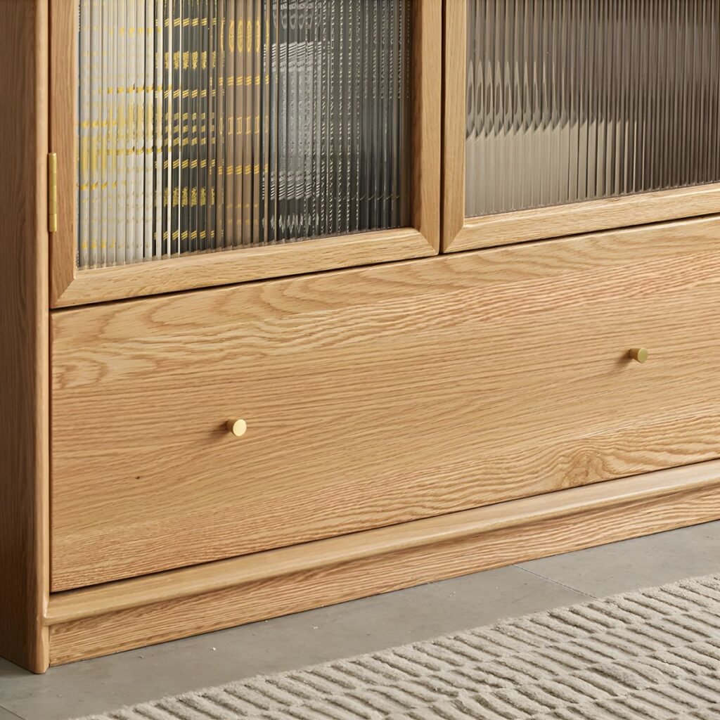 1200x12006 313 Luxury Modular Bookcase System with Fluted Glass Doors JX-BC-071
