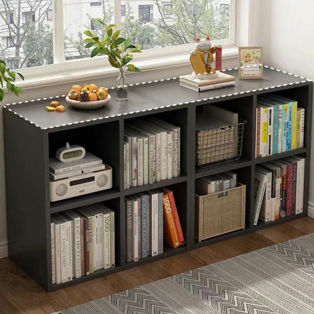 1200x12006 328 Modern 8-Cube Open Bookcase - Minimalist Wooden Storage Organizer for Living Room & Office