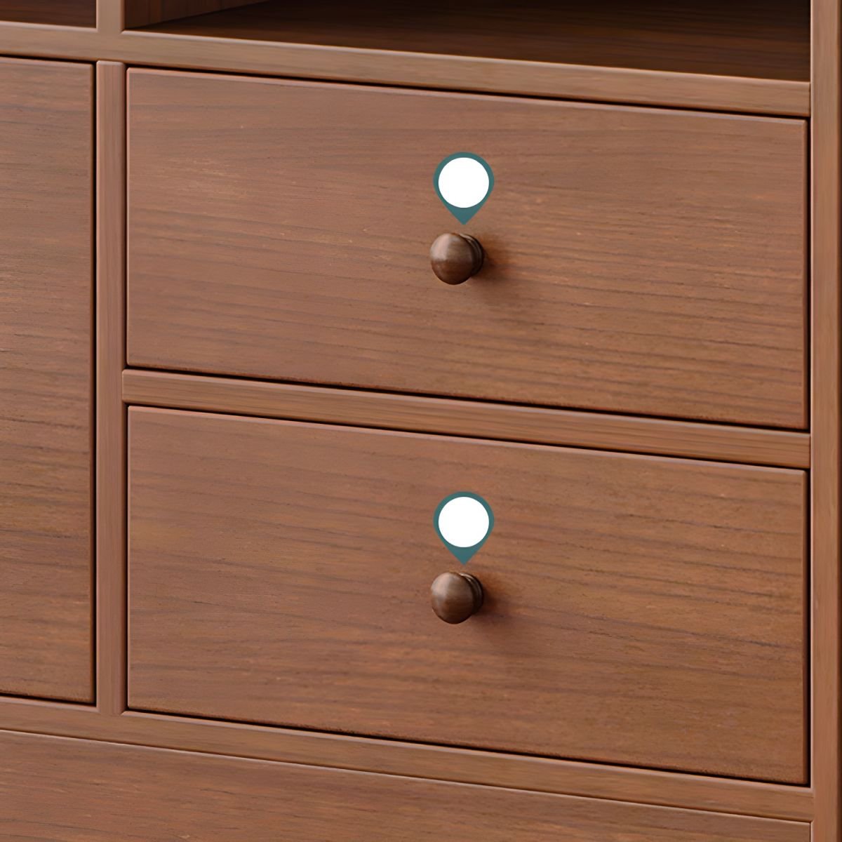 Modern Wooden Bookcase with Lower Cabinet Doors and Drawers - 5-Tier Large Storage Shelf for Home Office - Image 8