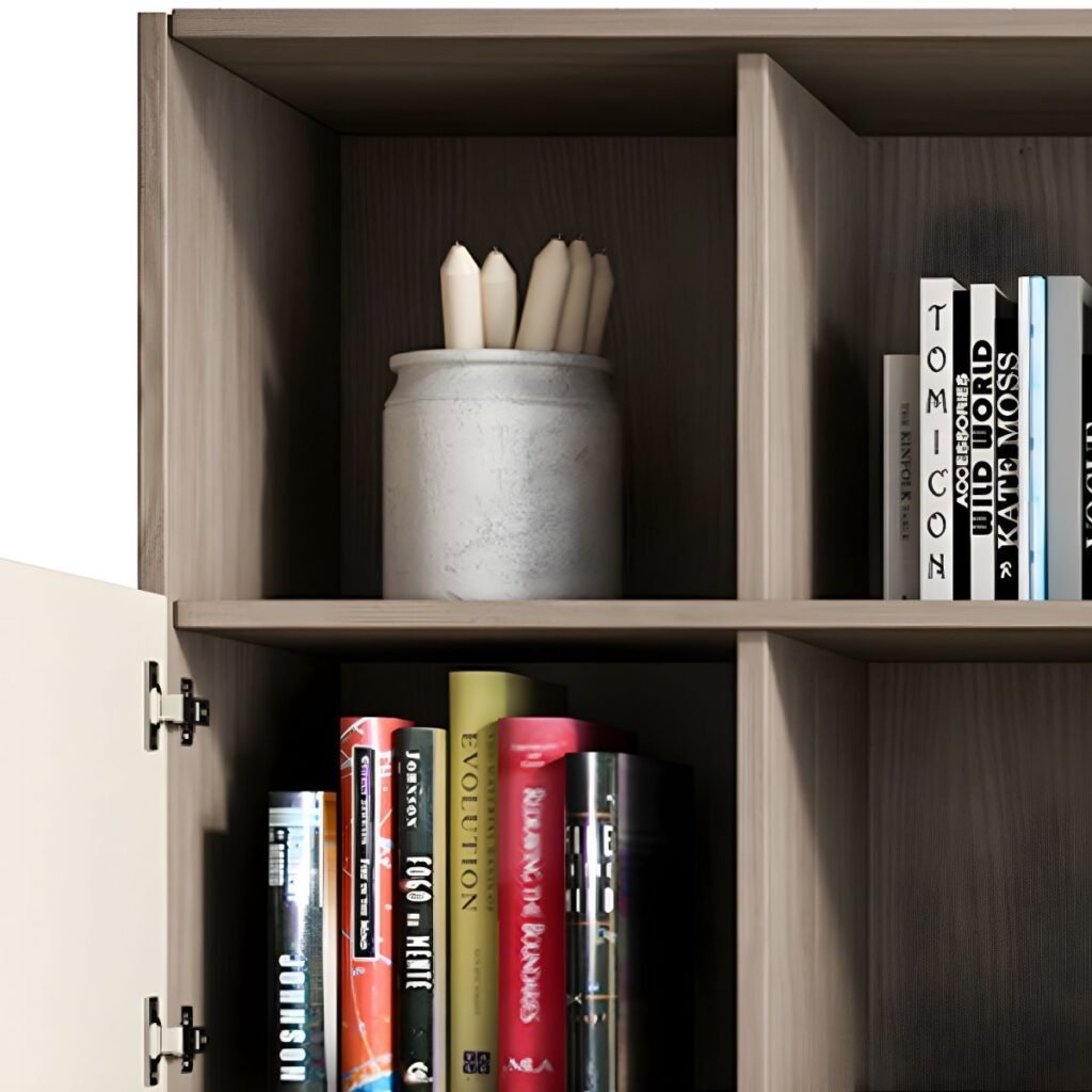 1200x12006 334 Modern Wooden Bookcase with 3-Drawer Storage - Minimalist Open Shelf Bookshelf for Home Office