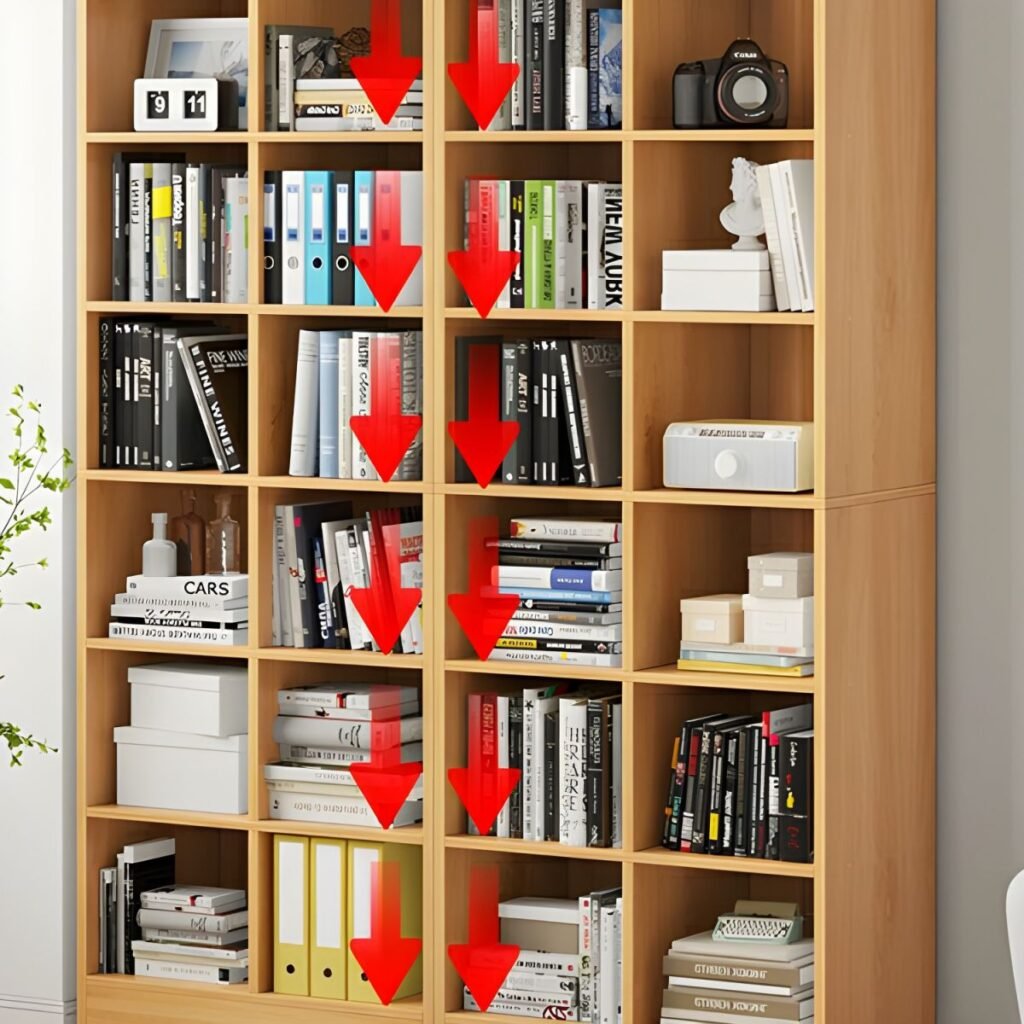 1200x12006 340 79" Natural Wood Bookcase with 2 Lower Cabinet Doors - 5-Tier Rustic Storage Organizer
