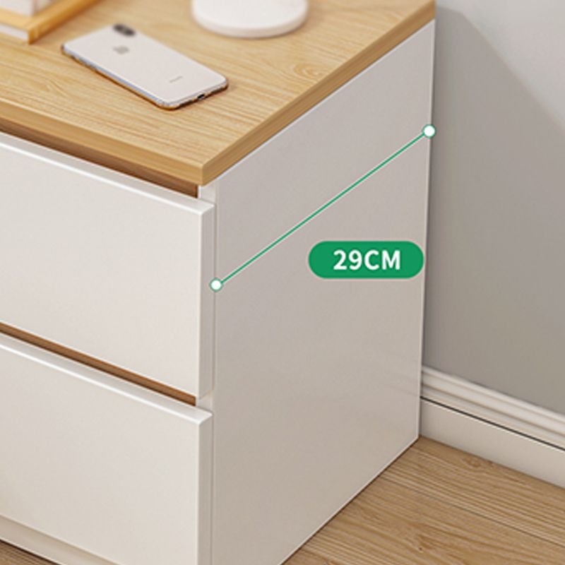 Nightstand Modern White Nightstand in Bedroom Wooden Sofa Side Storage with Sliding Drawers - Image 6
