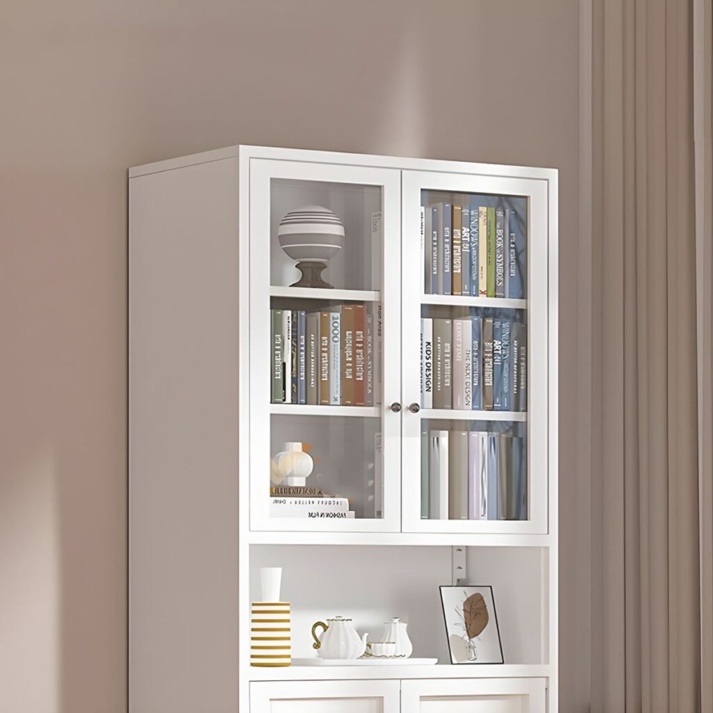 1200x12007 313 Wooden Modern Bookcase With Embedded 2/6 Doors Storage Living Room Library Cabinet Book Shelvese Bookshelf