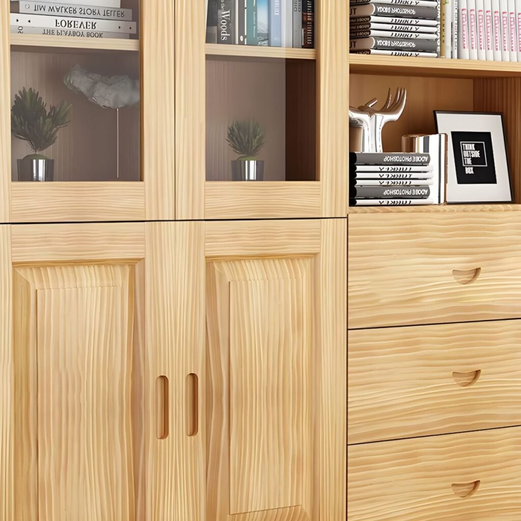 1200x12007 322 Pale brown Box Shelves with 6-Shelf in Vertical or Horizontal Orientation with Drawers