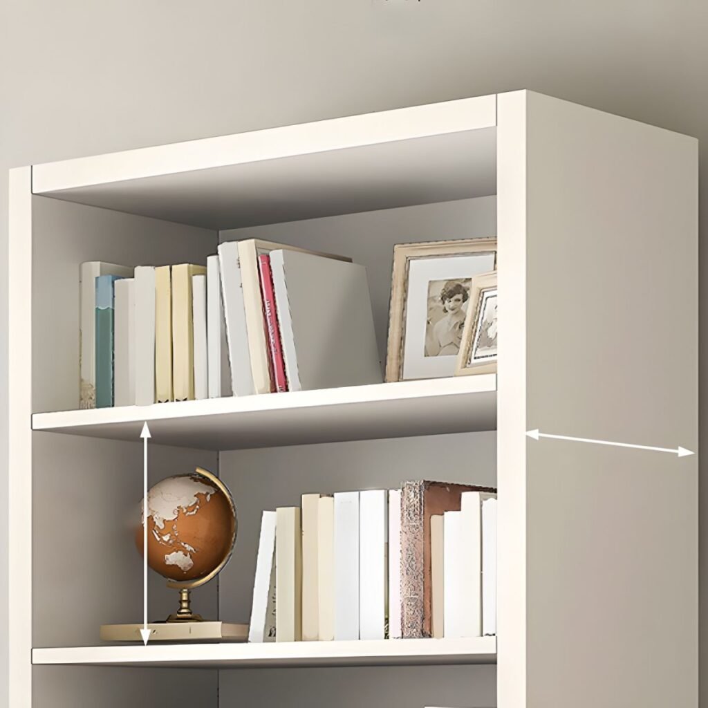 1200x12007 330 Minimalist Open Bookcase - Easy Assembly Modern Wooden Storage Shelf in White & Wood Color Bookshelf