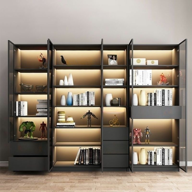 Wooden Bookshelf Design Living Room Book Shelf Library Storage Cabinet Book Shelvese Bookshelf Bookcase - Image 9